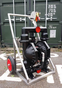 Industrial pump on mobile cart